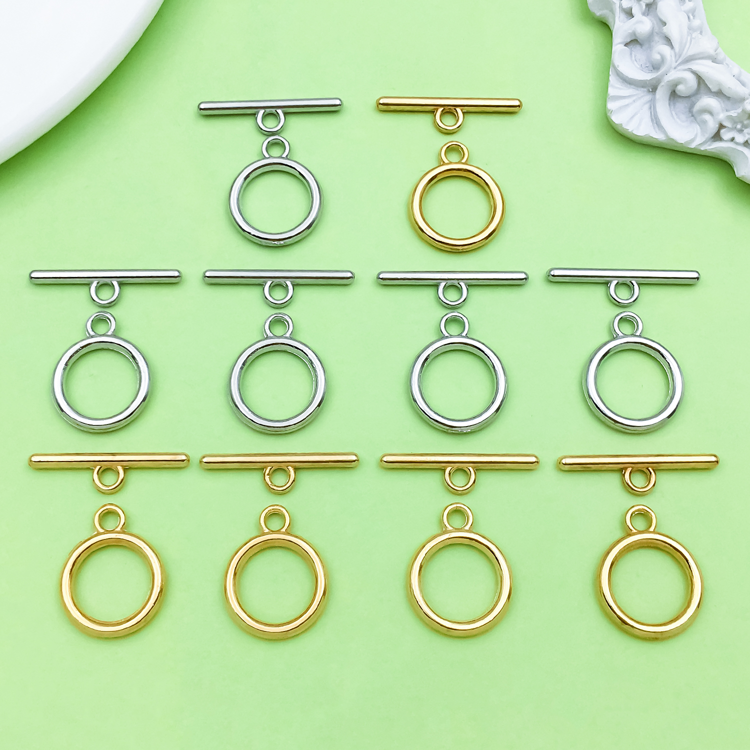 Jewelry Making Class - 20 قطعة من أبازيم السبائك، أبازيم
