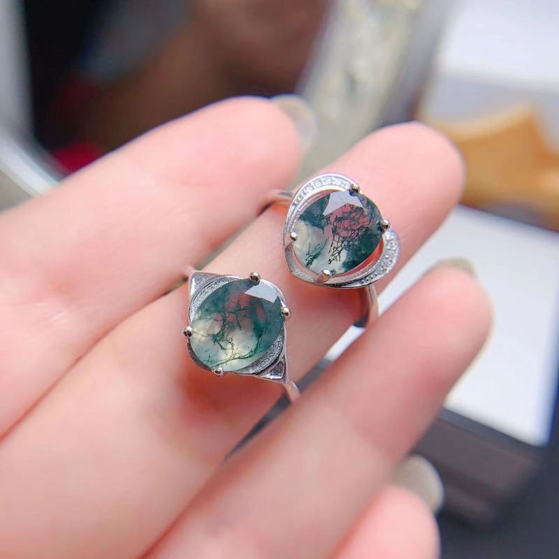 Jewelry Making University - طقم خاتم عقيق هندسي للنساء ،