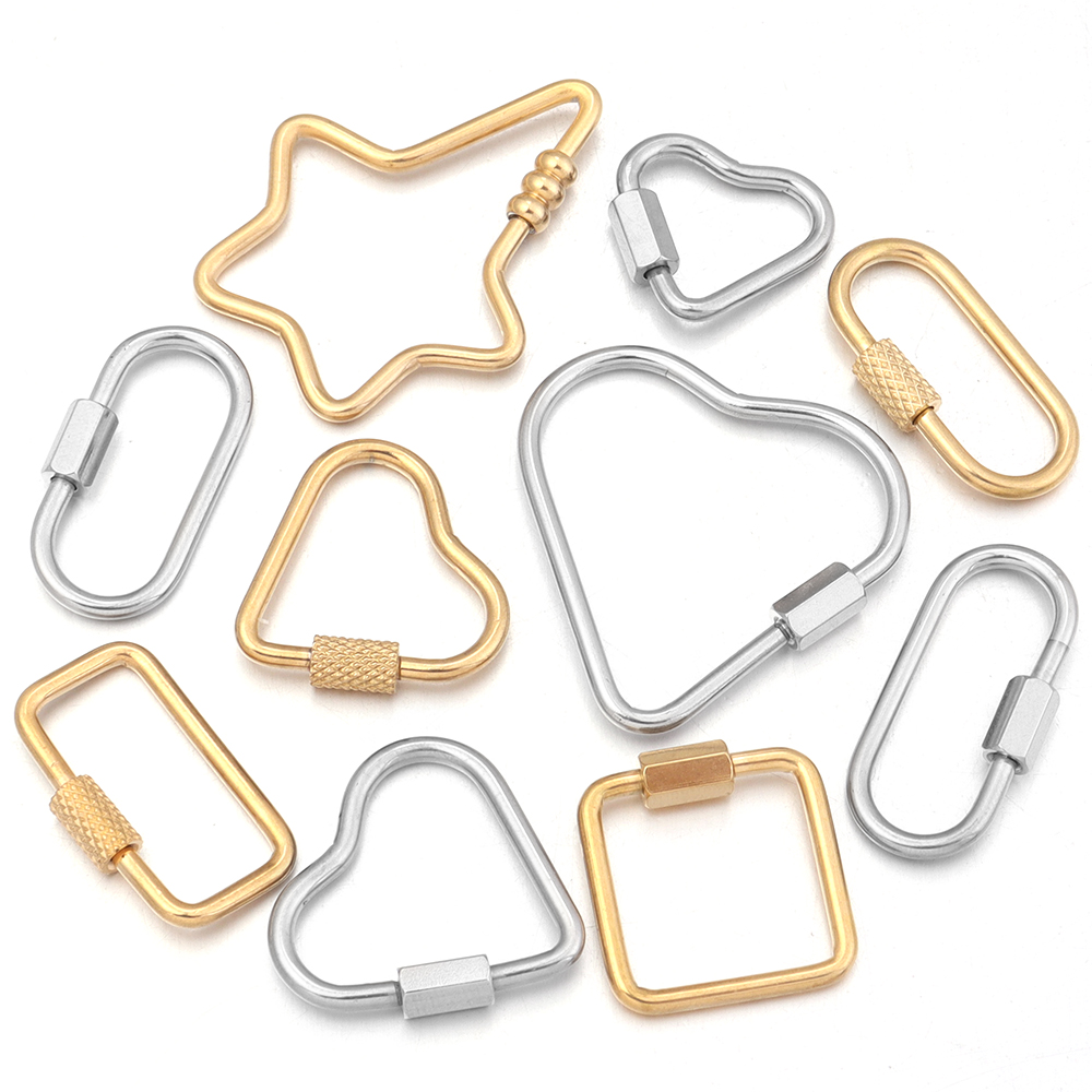 Jewelry Making Class - 2pcs الذهب الفولاذ المقاوم للصدأ قلب