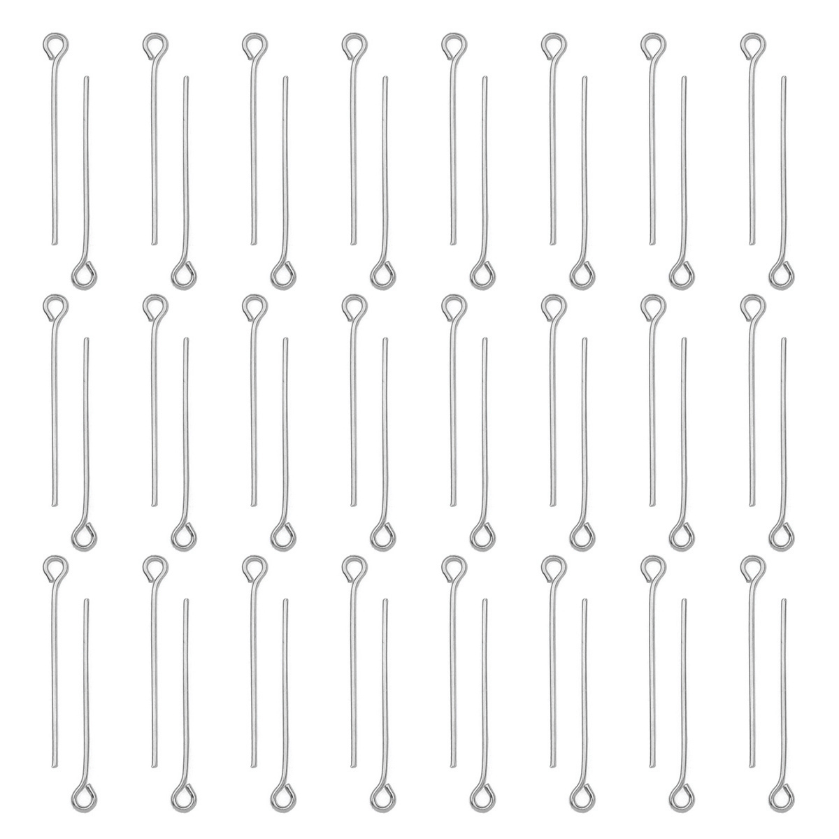 Jewelry Making Eye Pins - 100 قطعة/مجموعة من دبابيس العين المسطحة