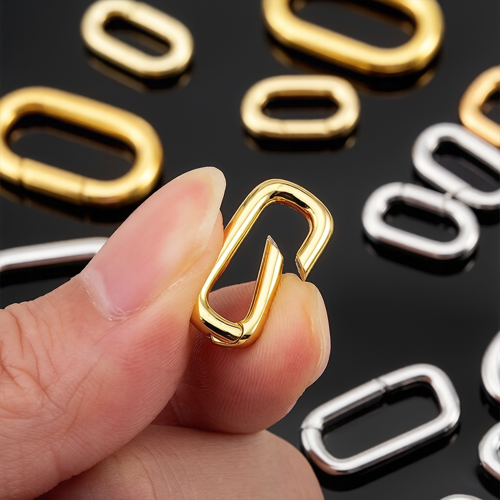 Jewelry Making Class - قطعتان من مشابك قلادة بيضاوية مطلية