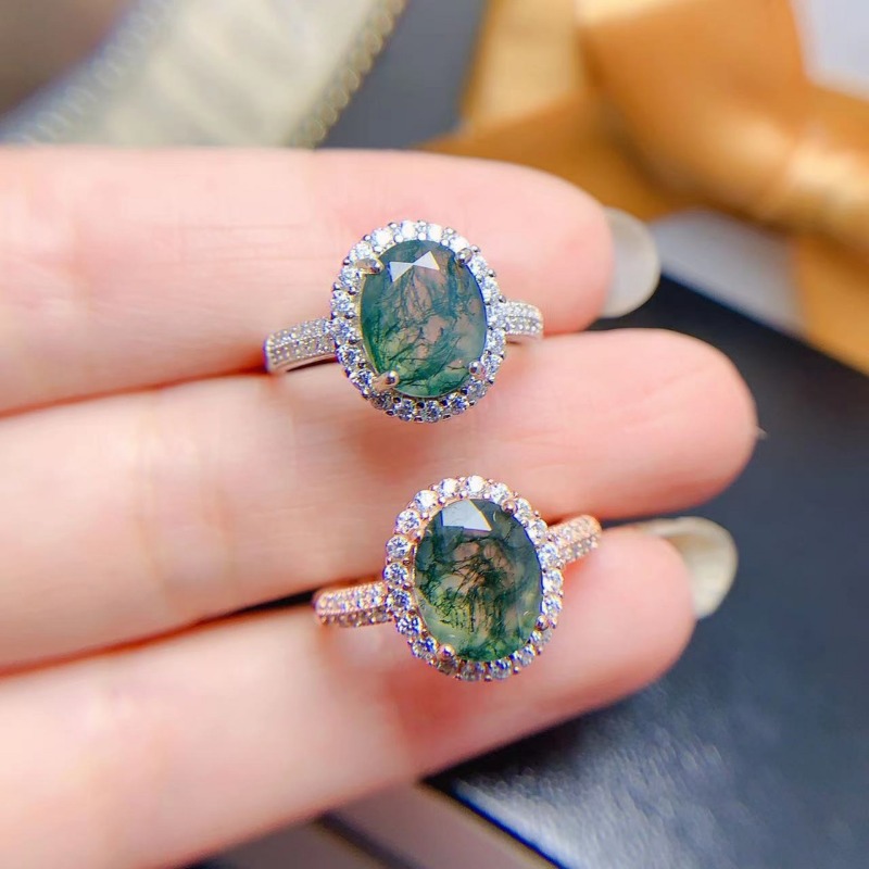 خاتم عقيق طحلب طبيعي للنساء ،  - مراجعة Jewelry Making University وسعره