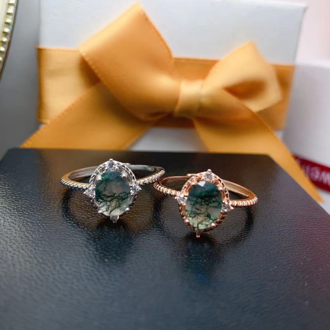 حجر طبيعي خاتم عقيق طحلب ماء ا - مراجعة Jewelry Making University وسعره