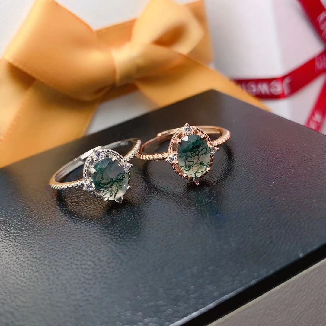 حجر طبيعي خاتم عقيق طحلب ماء ا - مراجعة Jewelry Making University وسعره