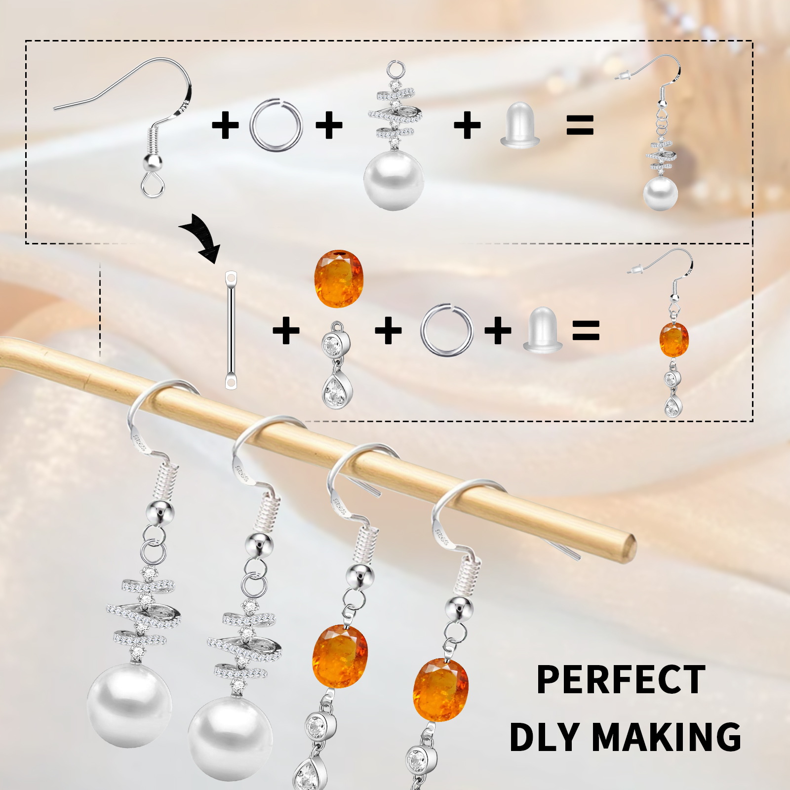 خطافات أقراط مطلية بالفضة/الذه - مراجعة Jewelry Making A Ring وسعره