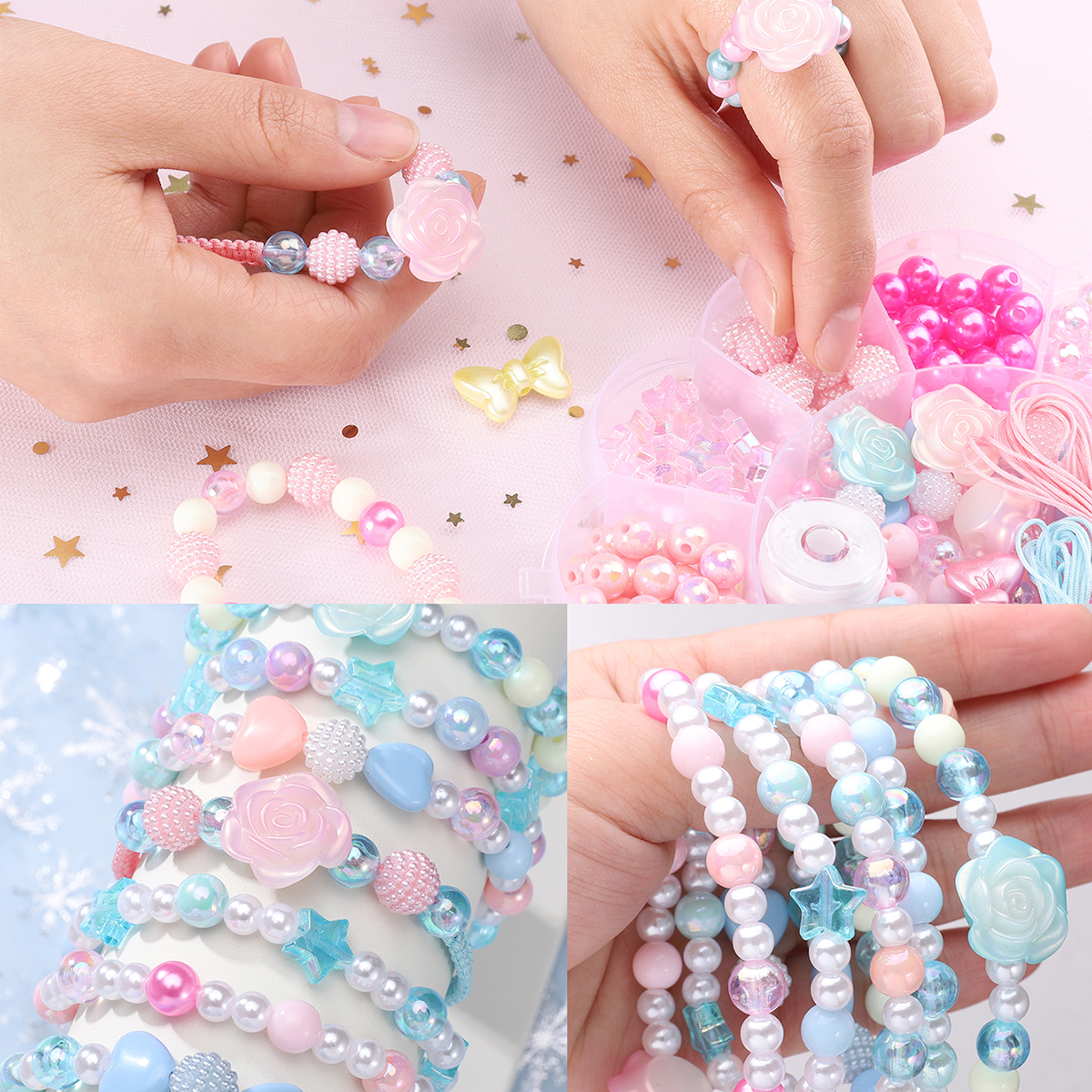 خرز أكريليك دائري مختلط باللون - مراجعة Jewelry Making A Ring وسعره