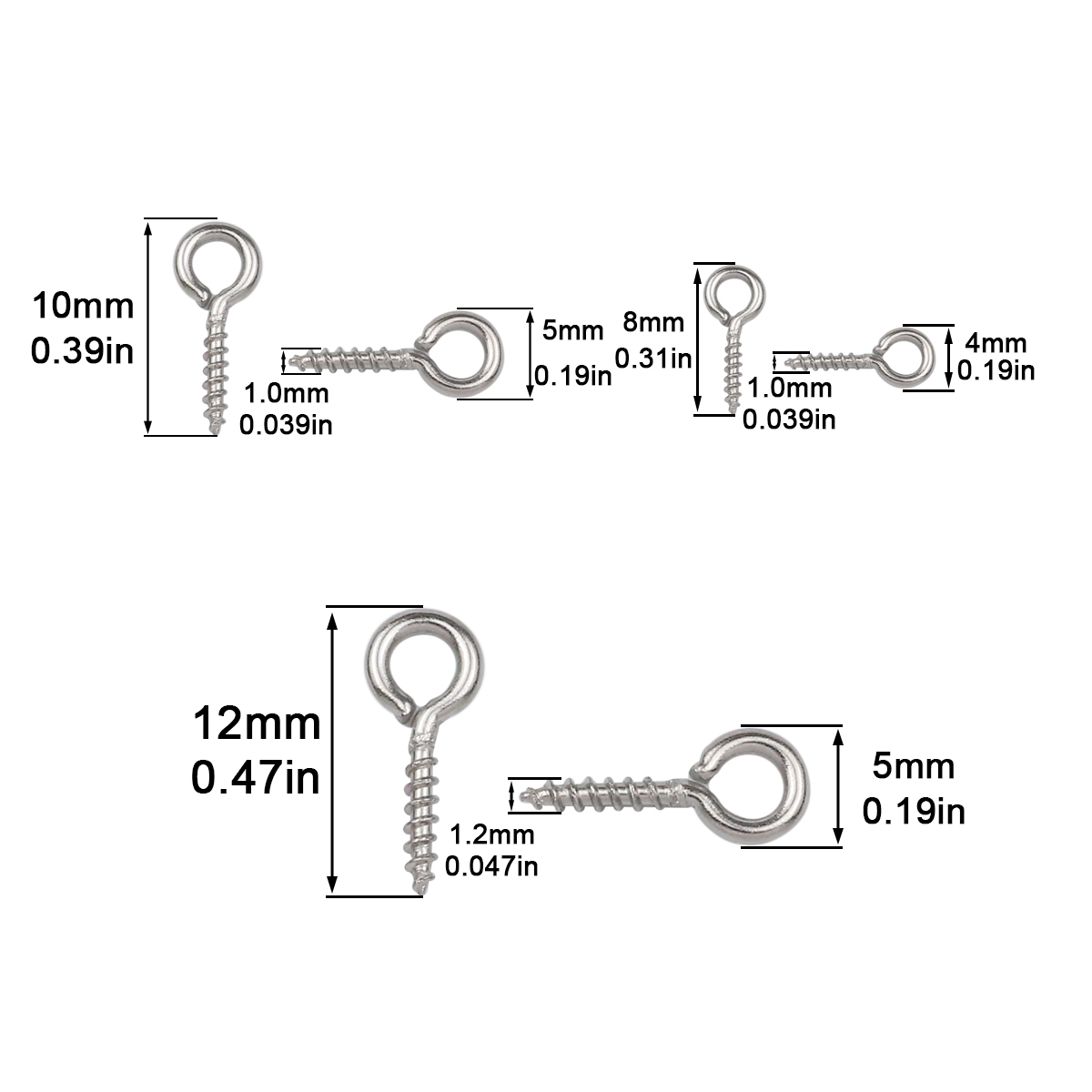 100 قطعة 4x8/5x10/5x12 مللي مت - مراجعة Jewelry Making Eye Pins وسعره